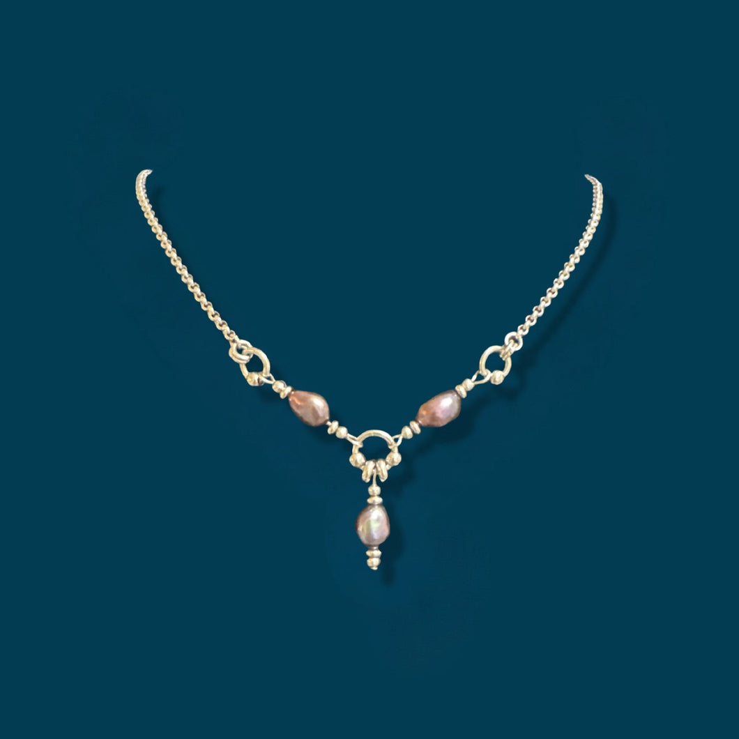 Black Pearl Centerpiece Necklace