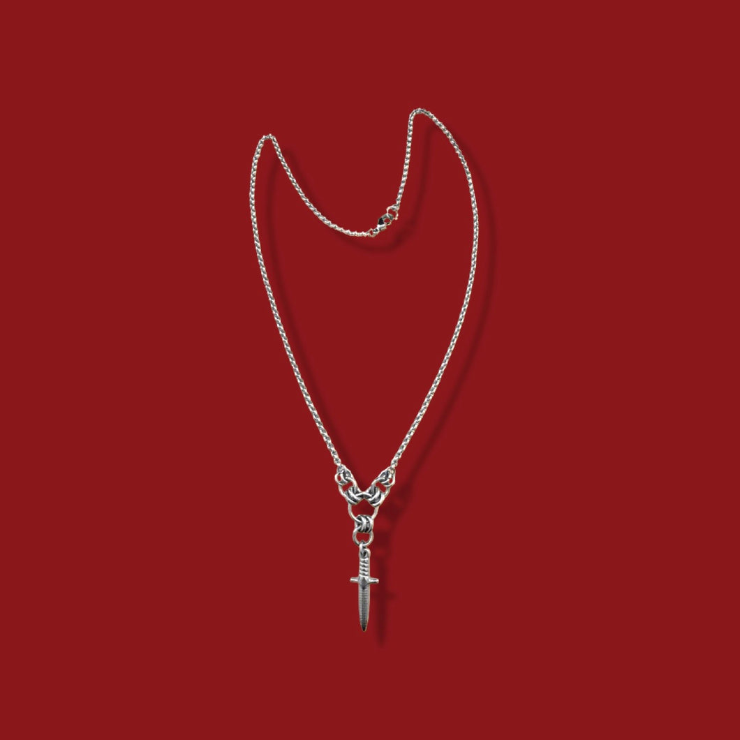 Single Dagger and Ring Necklace