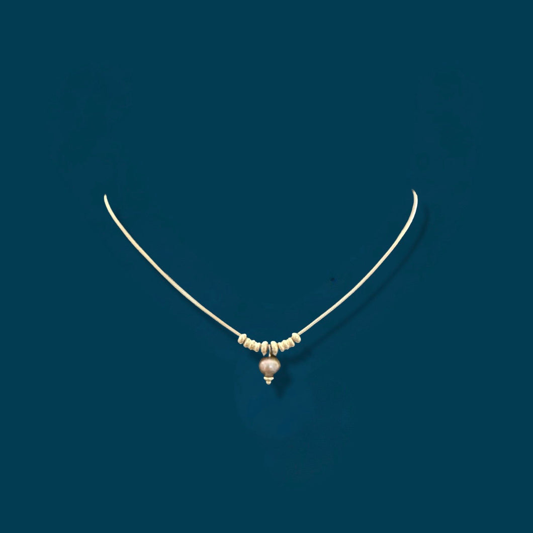 Black Geo Shape Freshwater Pearl Necklace