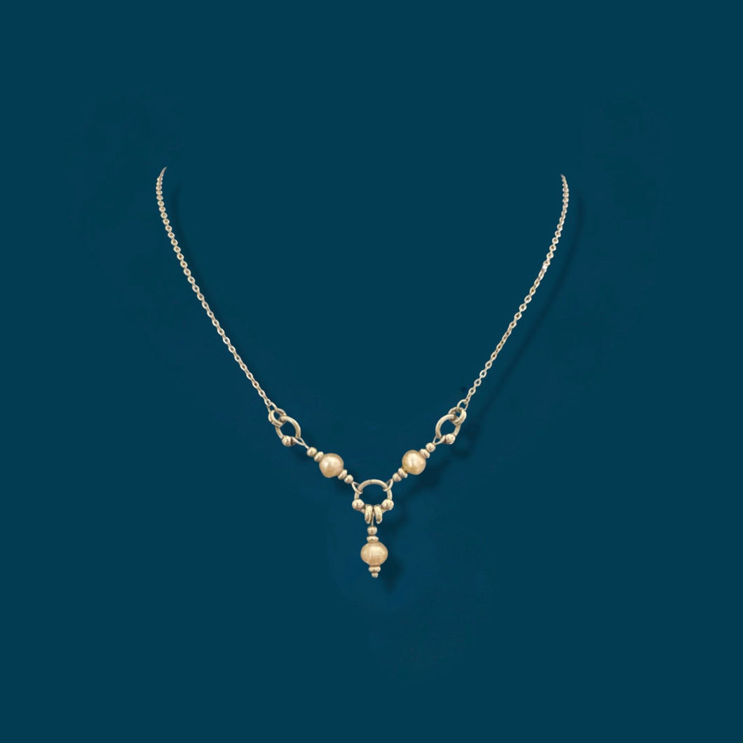 Little Peach Freshwater Pearl Centerpiece Necklace
