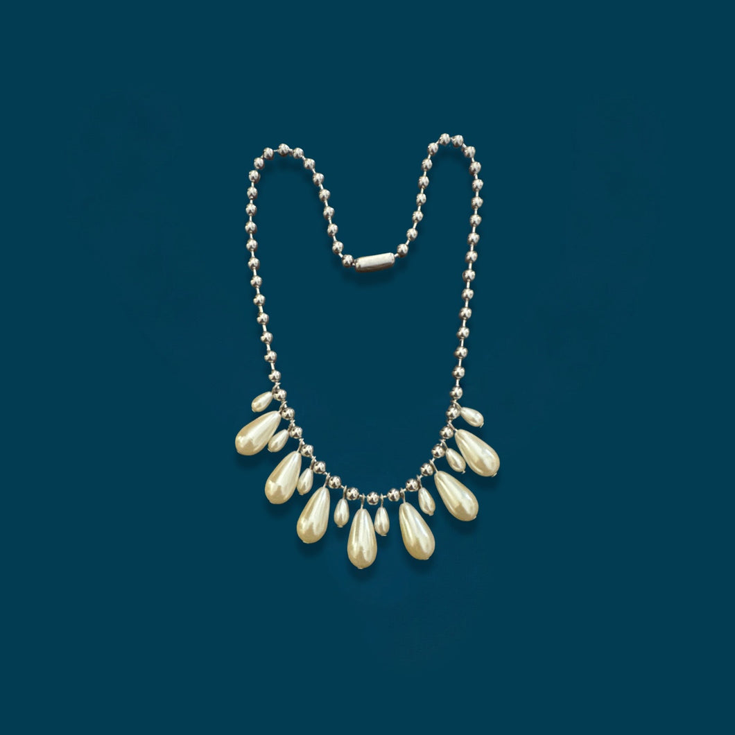 Pearl Fringe Bib Necklace