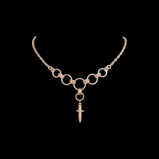 Single Dagger and Ring Necklace