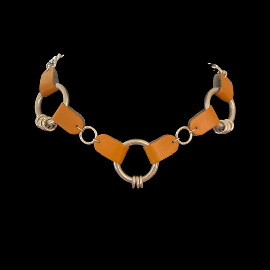 Tan Leather O Ring Collar