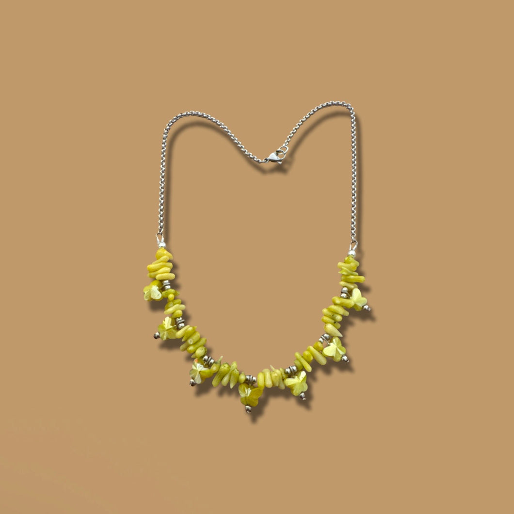 Citrine Stone and Butterfly Necklace