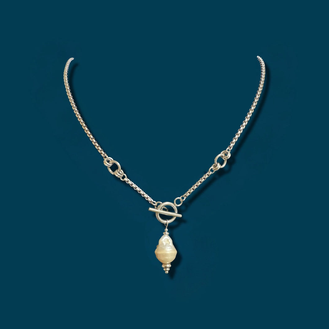 Front Clasp Baroque Pearl Necklace