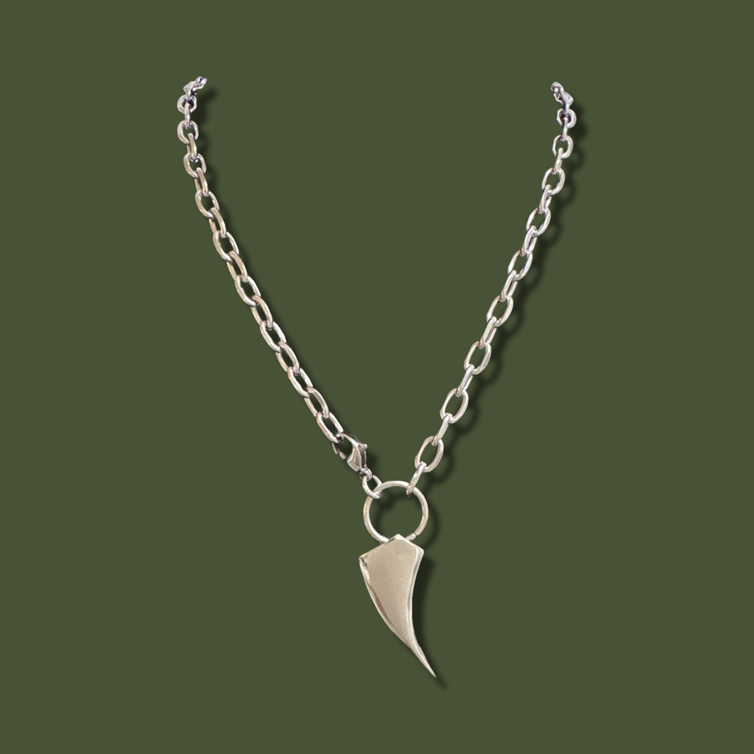 Front Clasp Abstract Shark Tooth Necklace