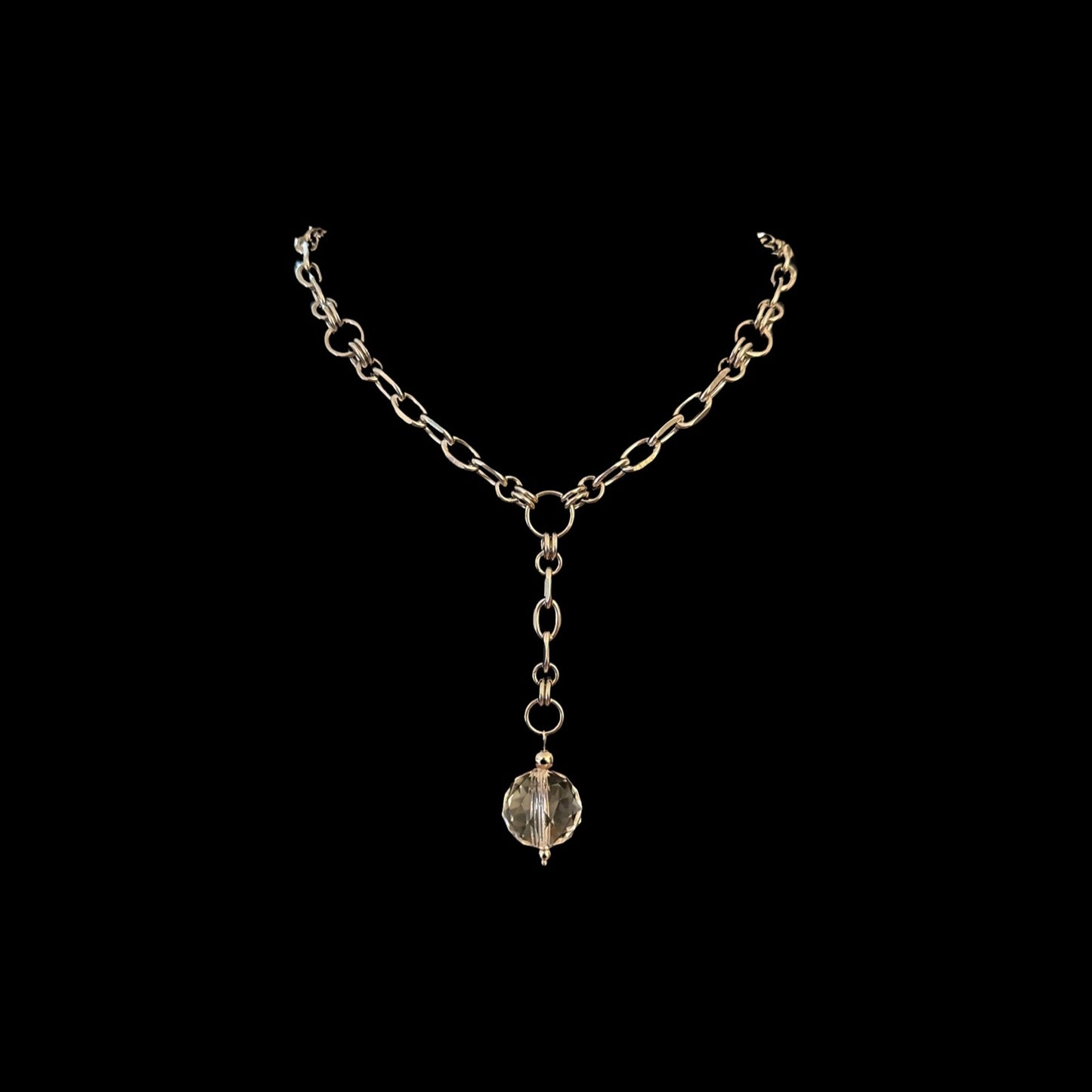 Crystal Ball Drop Necklace