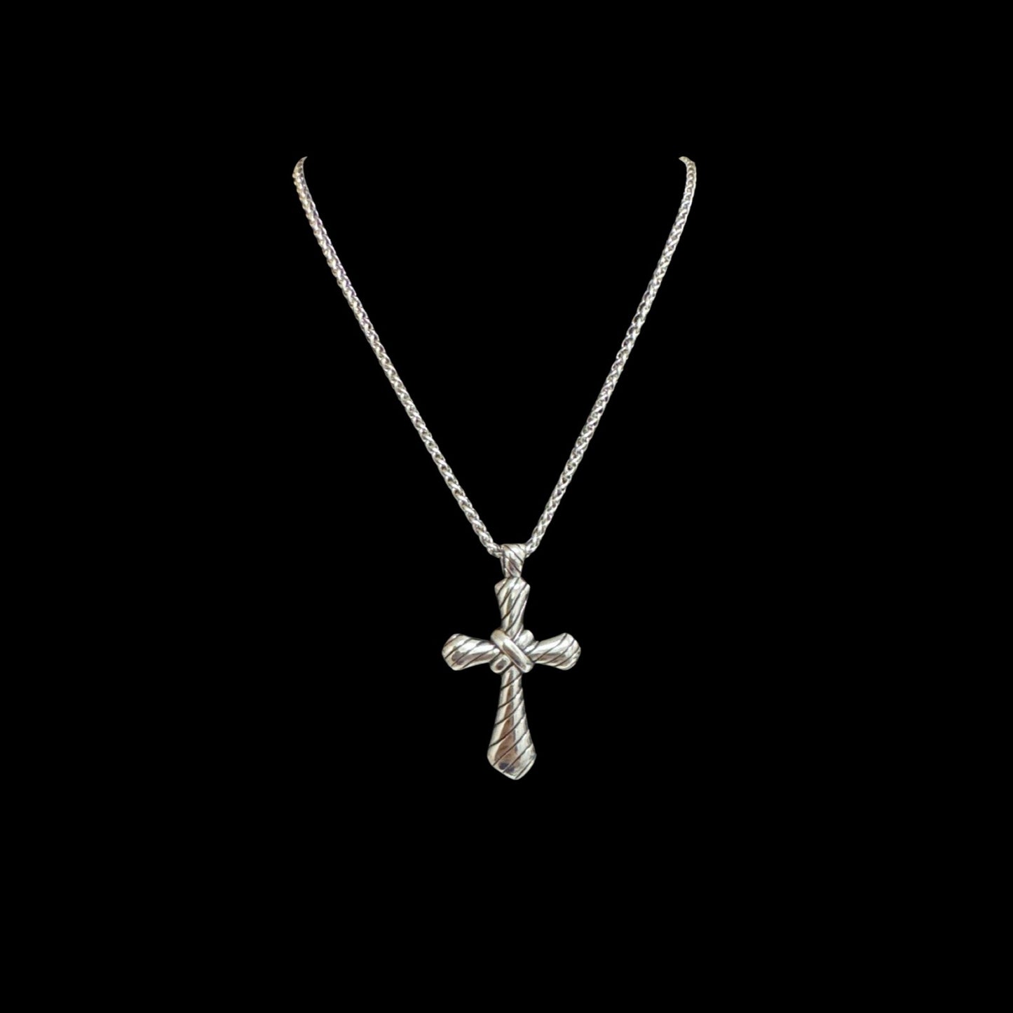 Rope Cross and Chain Necklace