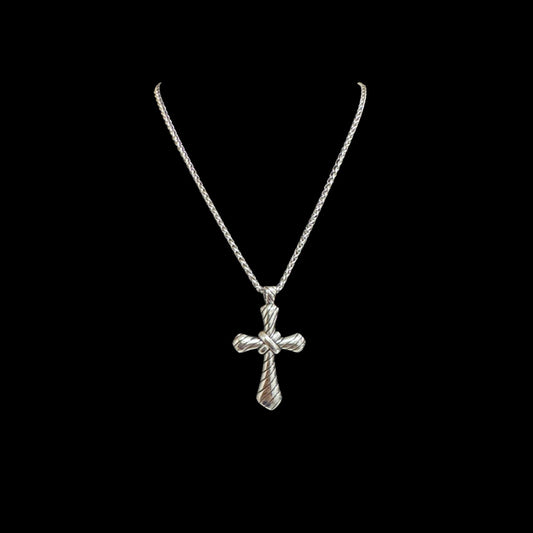 Rope Cross and Chain Necklace