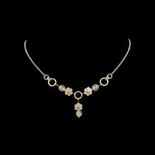 Load image into Gallery viewer, Floral Stone Centerpiece Necklace
