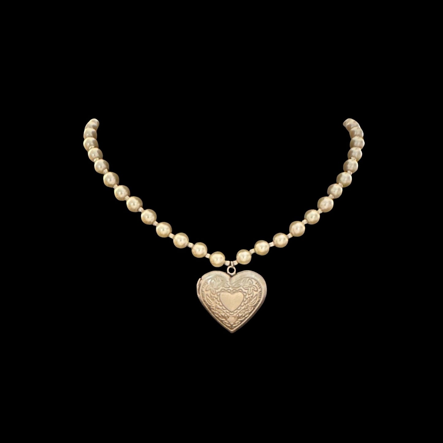 Locket and Pearl Necklace