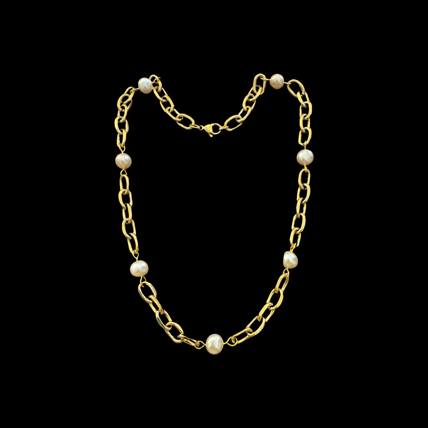 Freshwater Gold Plated Pearly Girl Necklace