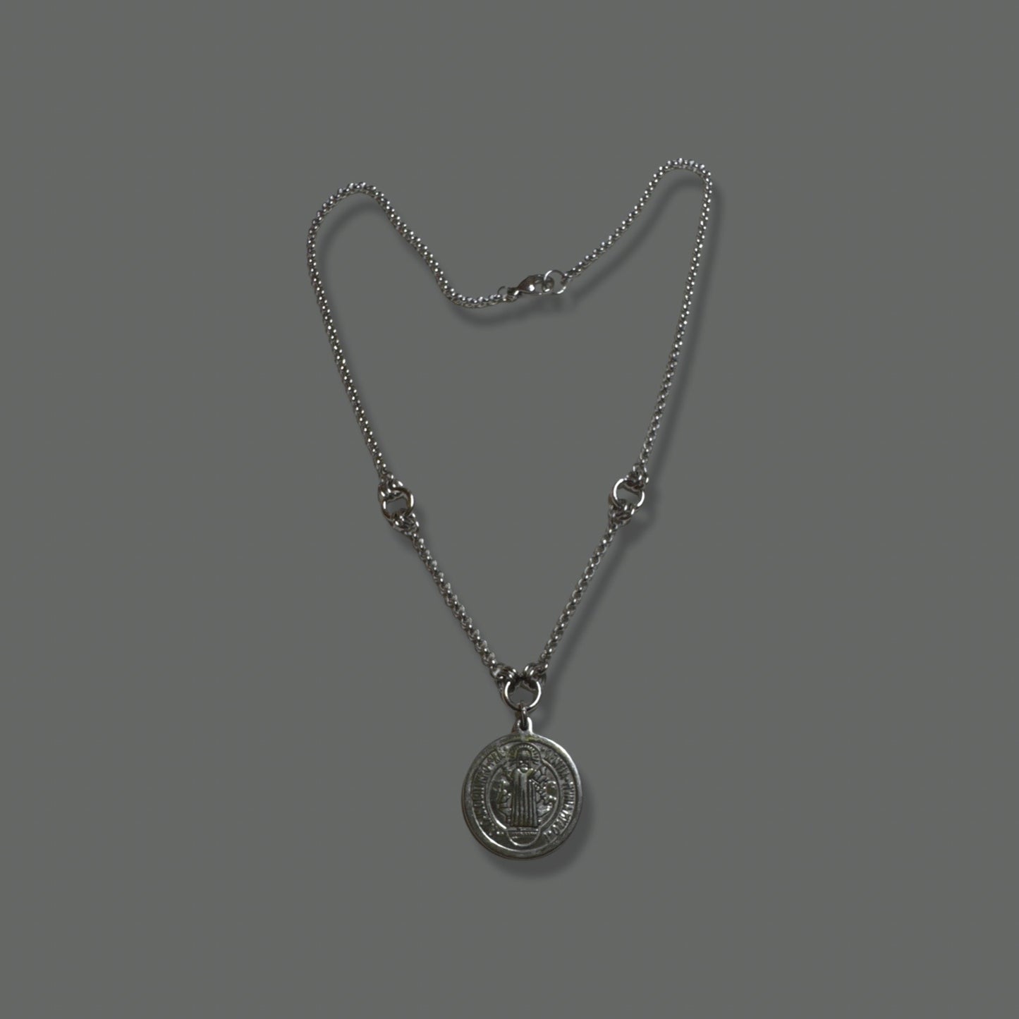 Saint Benedict Ring Chain Necklace