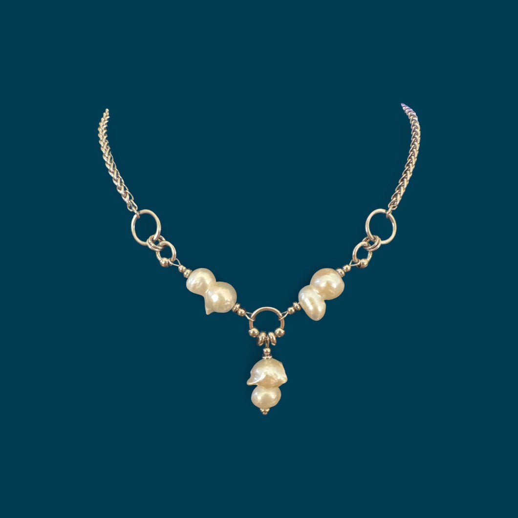 Large Freshwater Pearl Centerpiece  Necklace